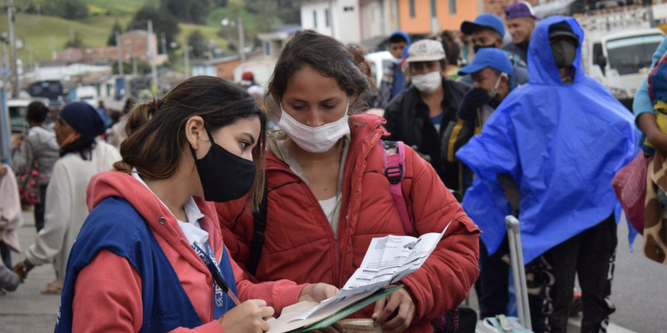 JRS Colombia staff assist asylum seekers from neighboring Venezuela during COVID-19 in 2020.